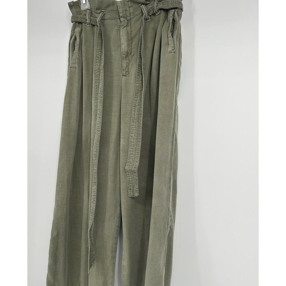 Anthropologie Blythe wide-leg cropped high-rise pants moss green - Picture 7 of 12
